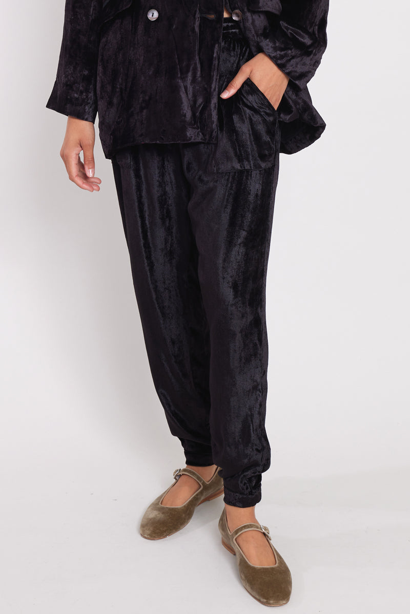 Black velvet hotsell trousers ladies uk