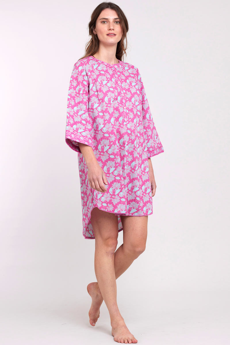 Brea Pink BCI Cotton Nightgown – east.co.uk