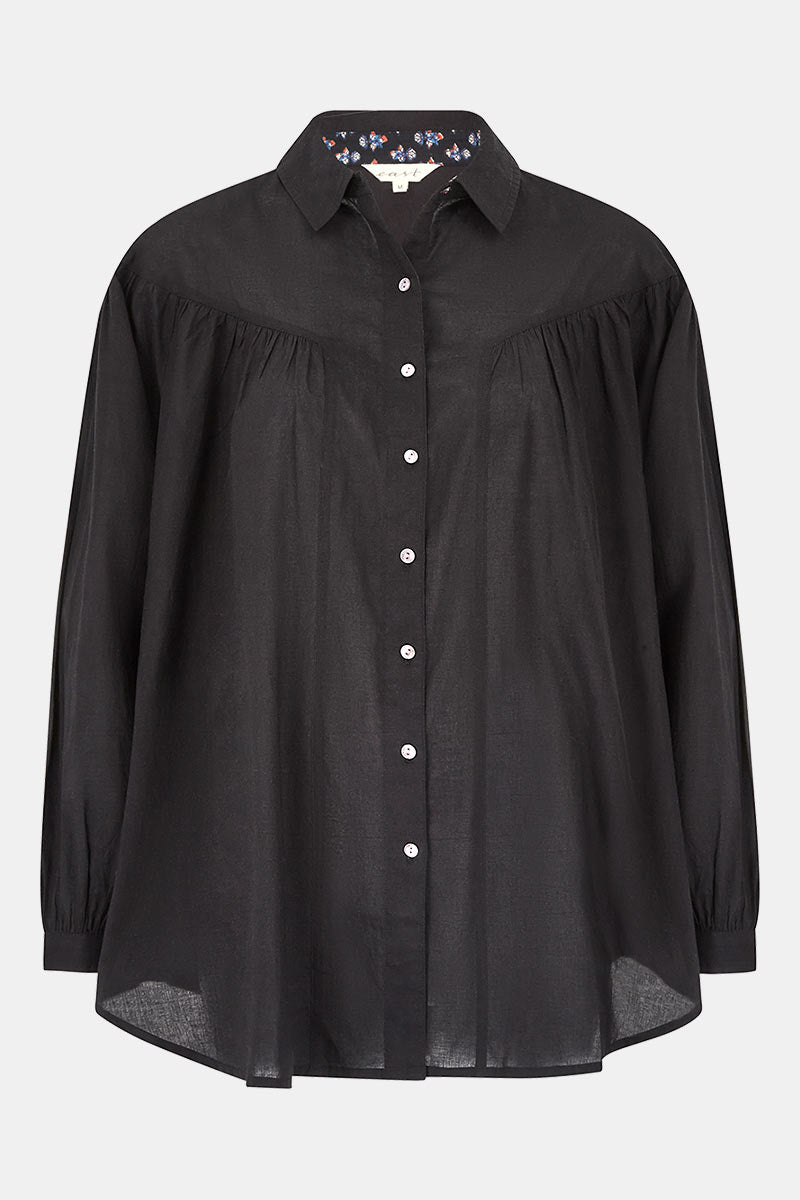 Raisa Black Organic Cotton Shirt – east.co.uk