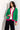 Model wears EAST Kally Green and Pink Cashmere Button Cardigan