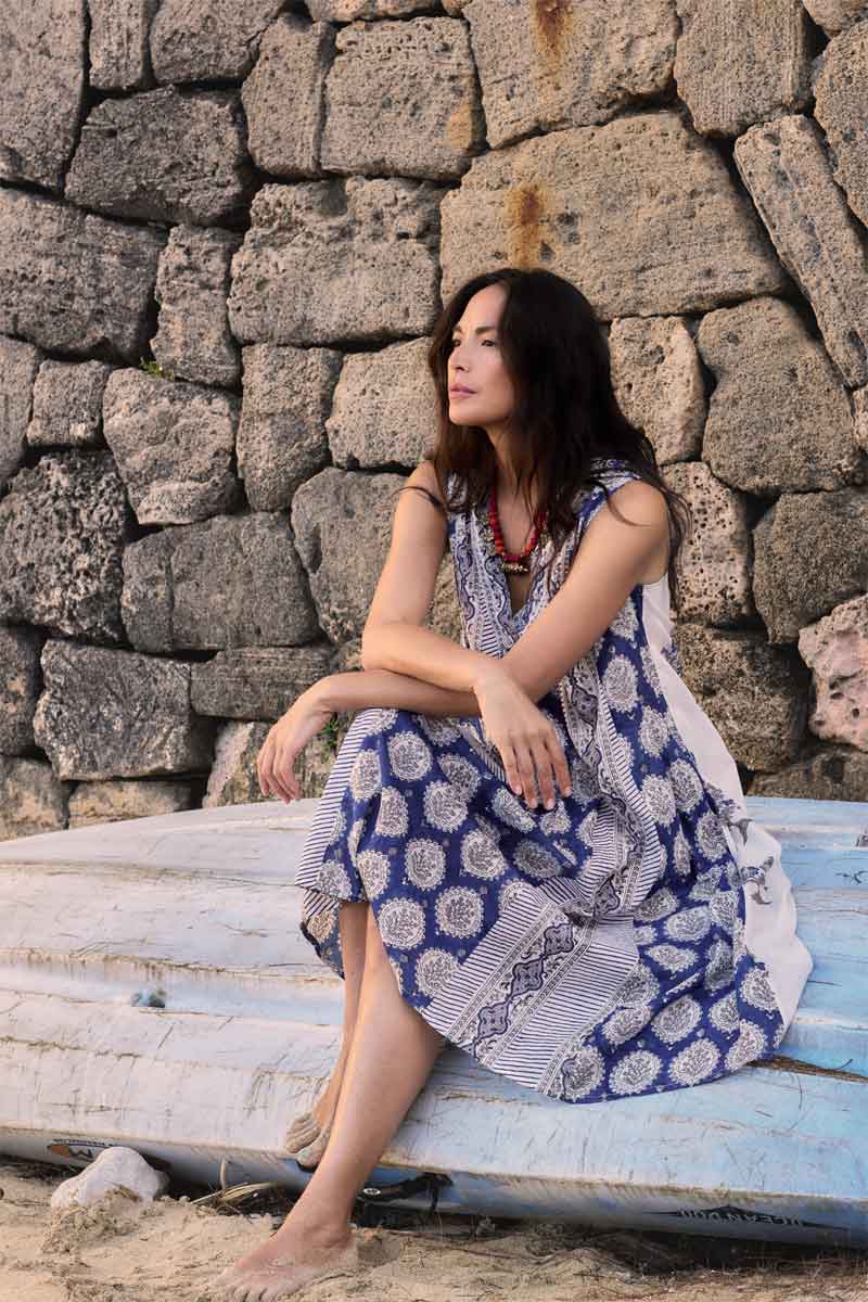 Model wears East Azul Sleeveless Dress