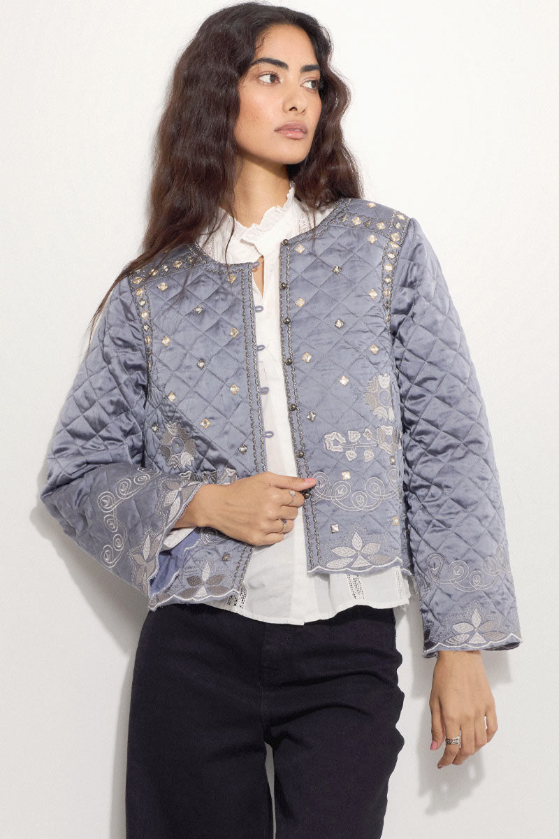 Damia Embroidered Quilted Jacket