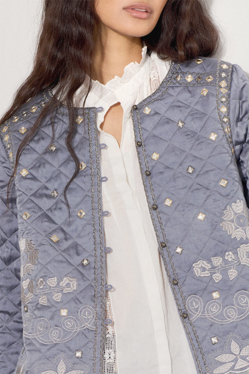 Damia Embroidered Quilted Jacket