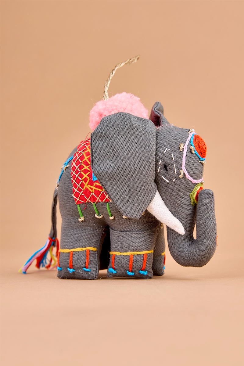 Handcrafted Grey Elephant Ornament