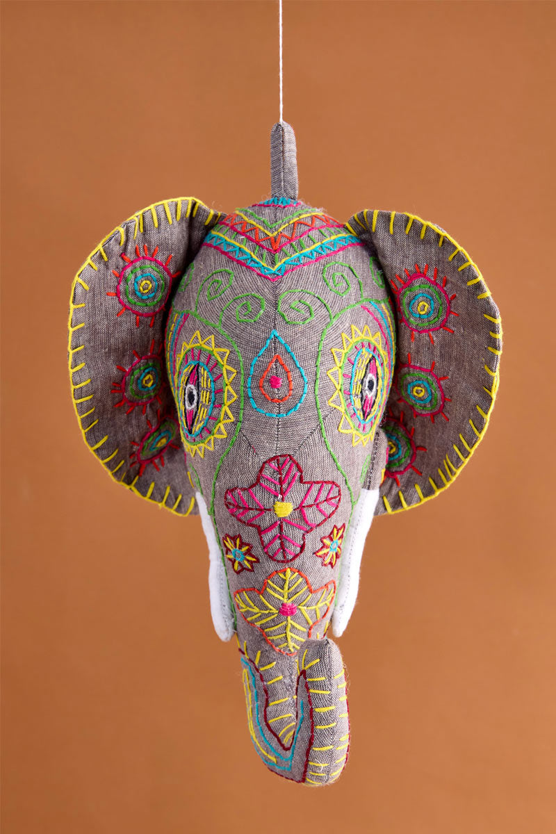 Embroidered Elephant Hanging Wall Decoration