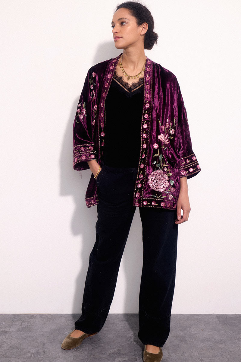 Katlin Velvet Embroidered Jacket