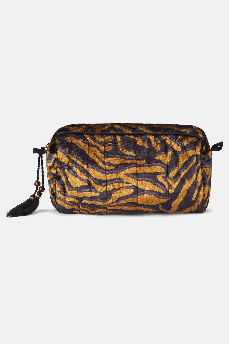 Nula Animal Print Velvet Makeup Bag