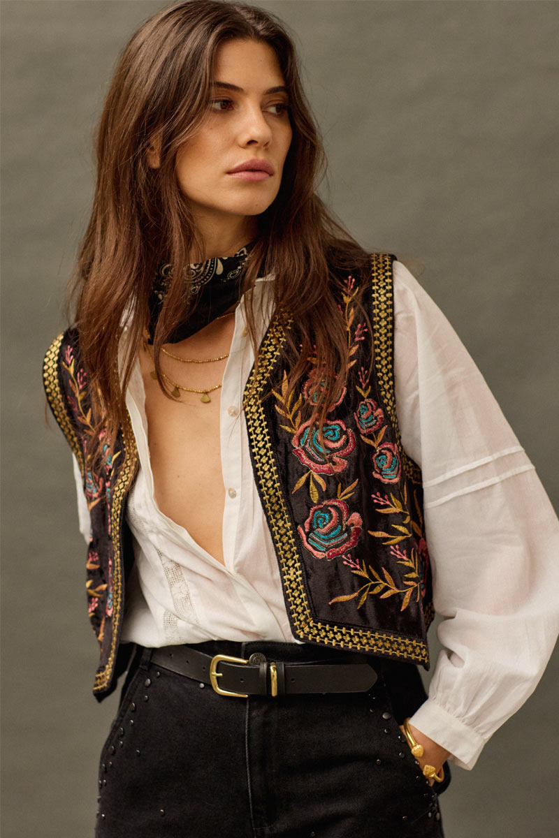 Talia Floral Embroidered Gilet