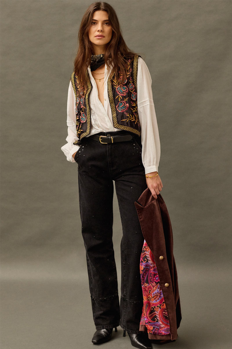 Talia Floral Embroidered Gilet