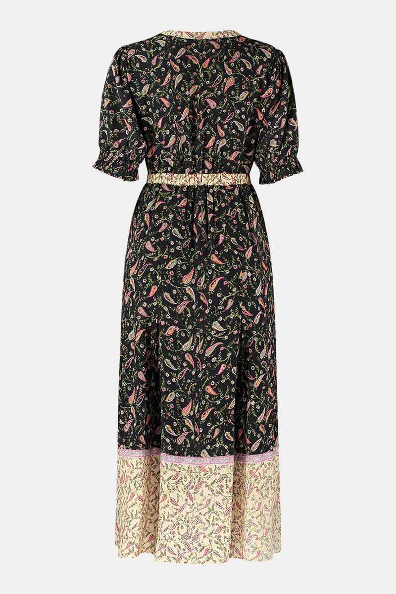 Effie Print Black & Cream Midi Dress – east.co.uk